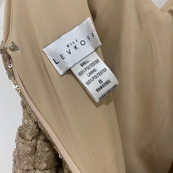Bill Levkoff Gold Sequin Gown.